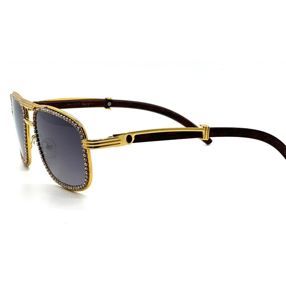 Sunglasses Black Lens Diamond‎ Bling Square Shades